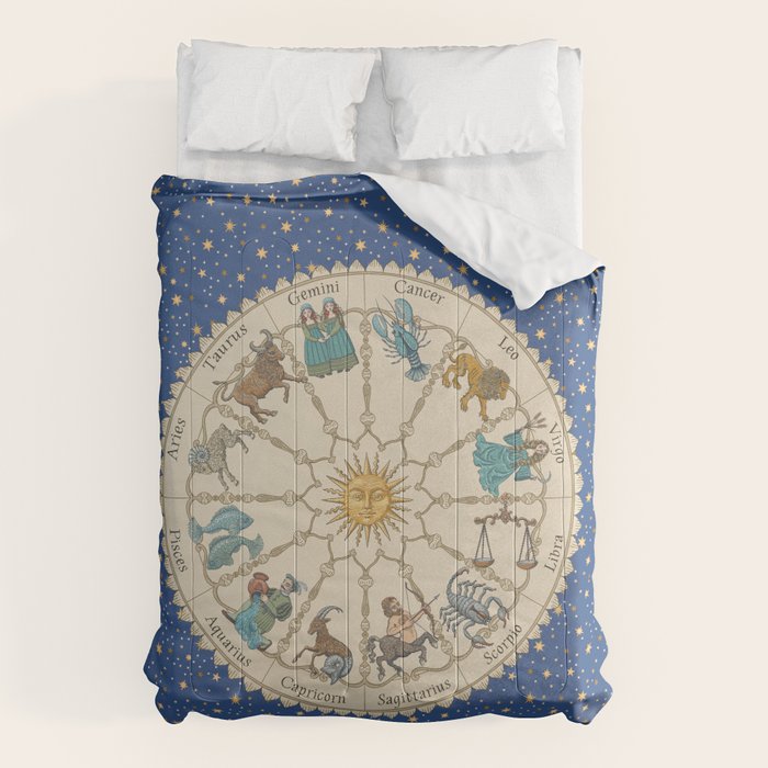 Vintage Astrology Zodiac Wheel Comforter Gallery Image 6