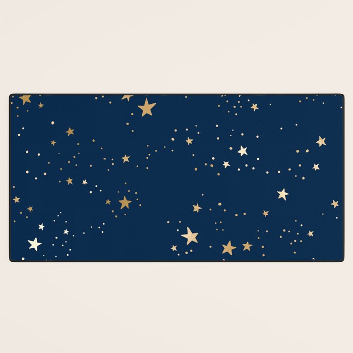 Magical Midnight Blue Starry Night Sky Desk Mat Gallery Image 3