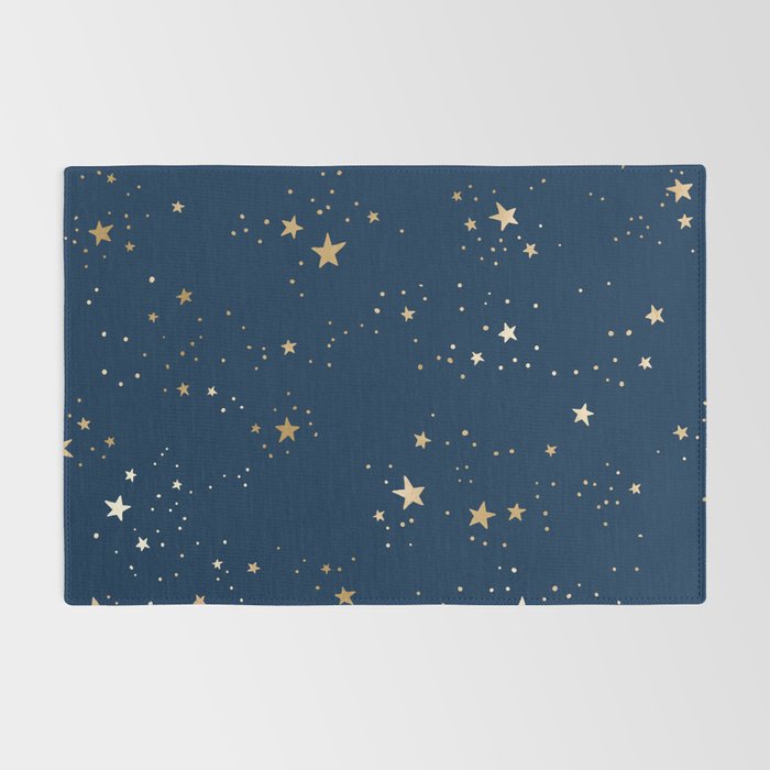 Magical Midnight Blue Starry Night Sky Rug Gallery Image 2