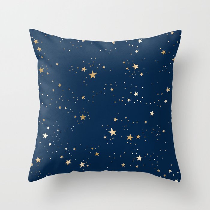 Magical Midnight Blue Starry Night Sky Throw Pillow Gallery Image 6