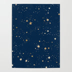 Magical Midnight Blue Starry Night Sky Poster Gallery Image 4