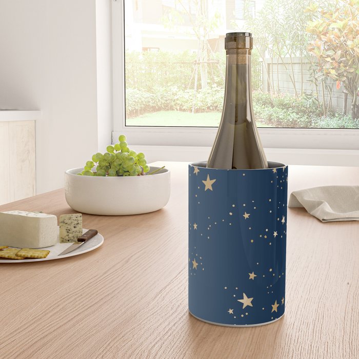 Magical Midnight Blue Starry Night Sky Wine Chiller Gallery Image 4