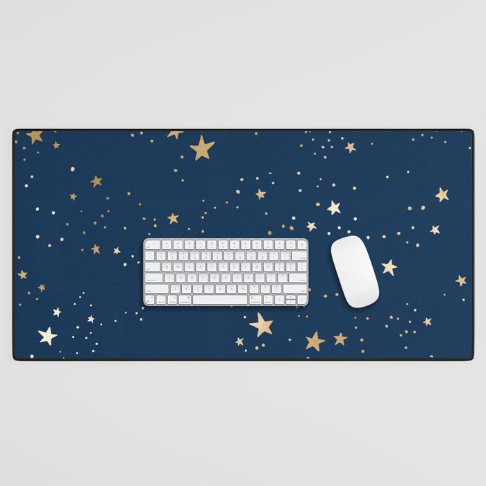 Magical Midnight Blue Starry Night Sky Desk Mat Gallery Image 1