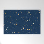 Magical Midnight Blue Starry Night Sky Welcome Mat Gallery Image 1