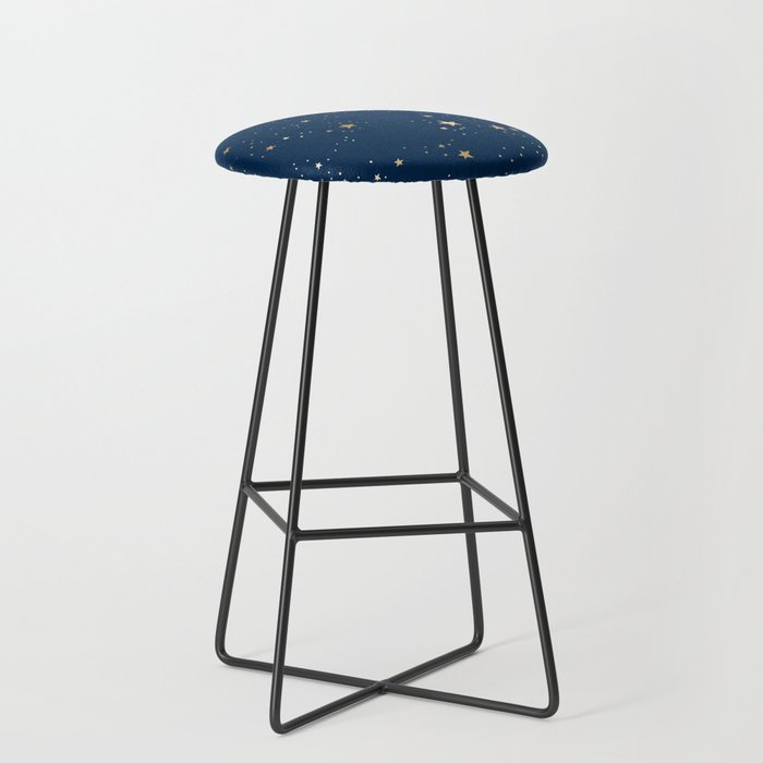 Magical Midnight Blue Starry Night Sky Stool Gallery Image 1