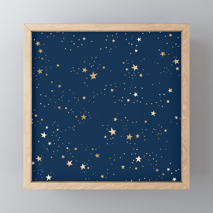 Magical Midnight Blue Starry Night Sky Mini Art Print Gallery Image 1