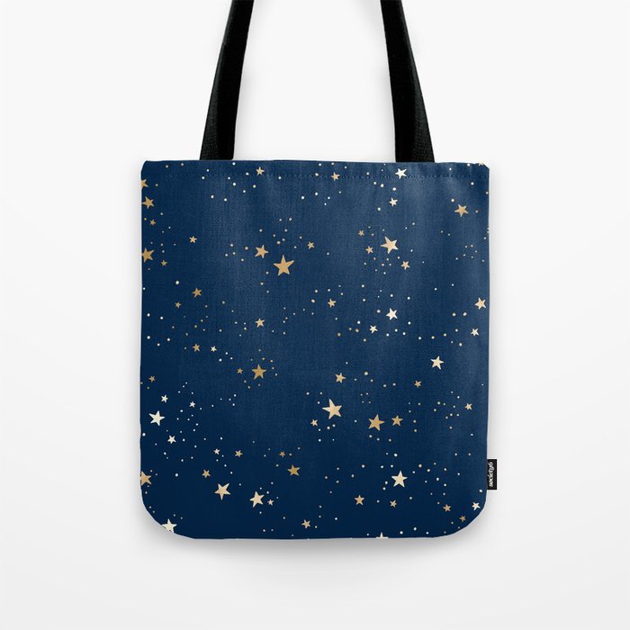 Magical Midnight Blue Starry Night Sky Tote Bag Gallery Image 1