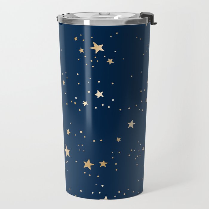Magical Midnight Blue Starry Night Sky Travel Mug Gallery Image 2