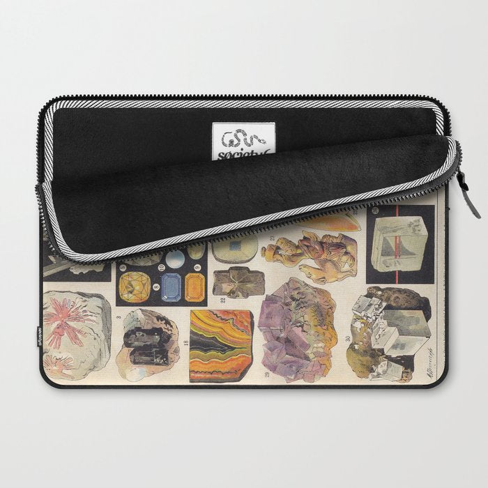 Adolphe Millot Minerals Larousse Vintage Scientific Encyclopedia Illustration Mineralogy Gemstones Laptop Sleeve Gallery Image 2