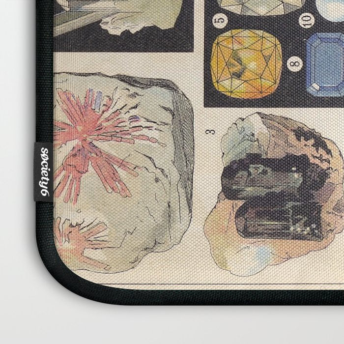 Adolphe Millot Minerals Larousse Vintage Scientific Encyclopedia Illustration Mineralogy Gemstones Laptop Sleeve Gallery Image 3