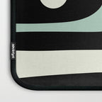 Mid Century Modern Piquet Abstract Minimalist Pattern in Black and Mint Laptop Sleeve Gallery Image 3