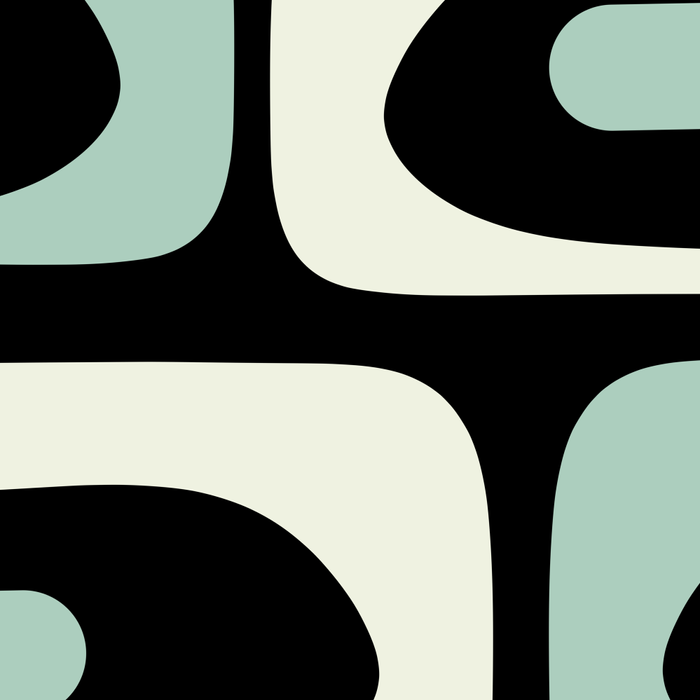 Mid Century Modern Piquet Abstract Minimalist Pattern in Black and Mint Coffee Mug Gallery Image 2