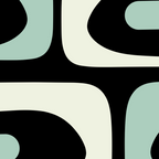 Mid Century Modern Piquet Abstract Minimalist Pattern in Black and Mint Coffee Mug Gallery Image 2