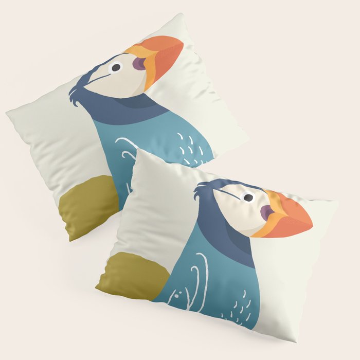 Quirky Atlantic Puffin Pillow Sham Gallery Image 3