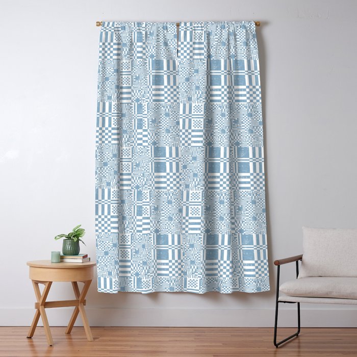 Retro Checkered Squares B Window Curtain Gallery Image 5