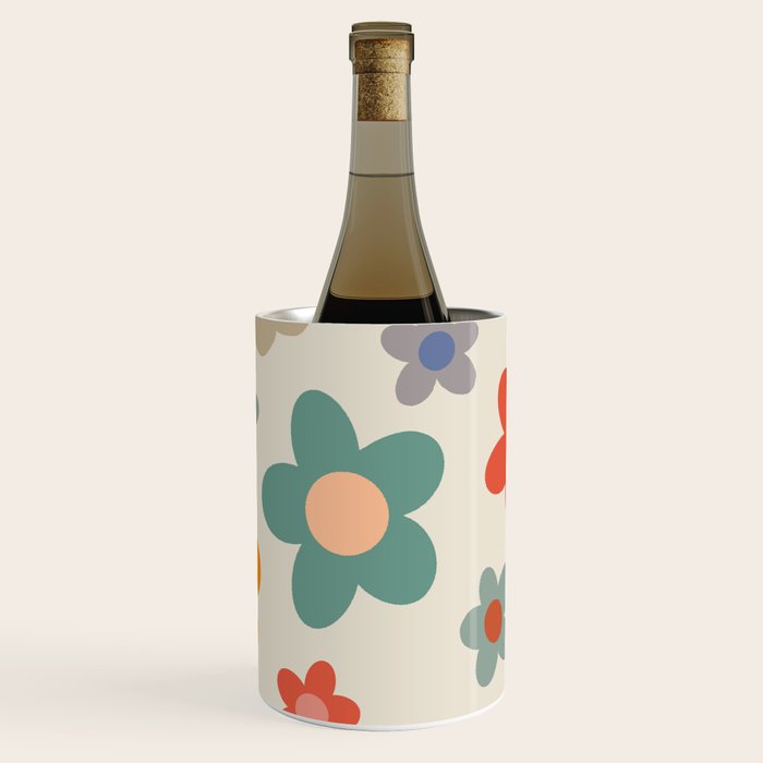 Flower Power Floral | Retro 60s 70s Wine Chiller Gallery Image 1