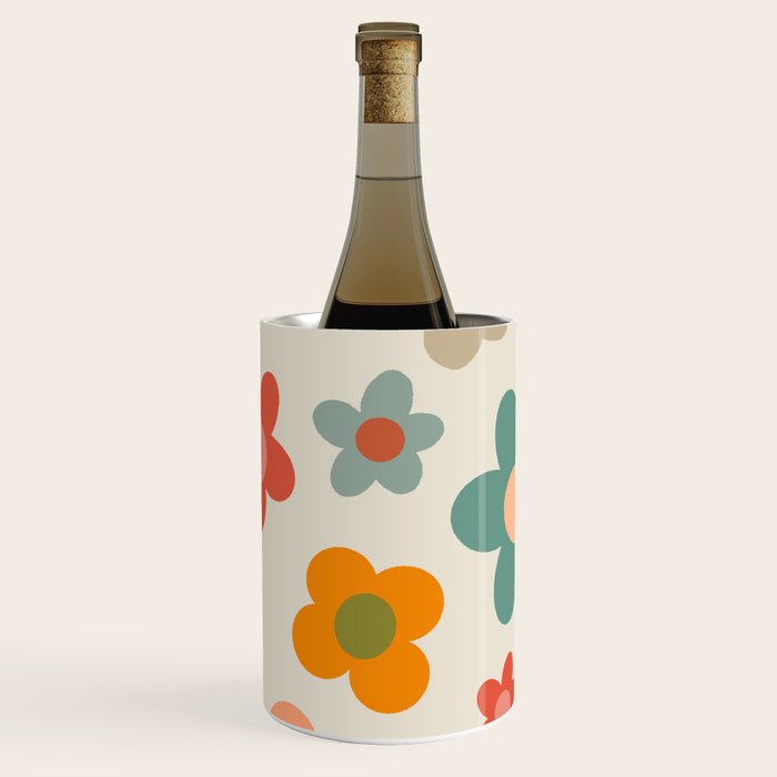 Flower Power Floral | Retro 60s 70s Wine Chiller Gallery Image 2