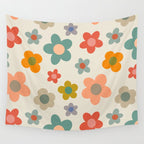 Flower Power Floral | Retro 60s 70s Wall Tapestry Gallery Image 4