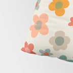 Flower Power Floral | Retro 60s 70s Pillow Sham Gallery Image 4
