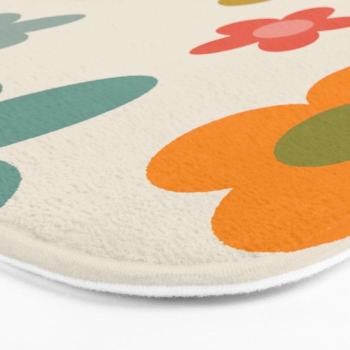 Flower Power Floral | Retro 60s 70s Bath Mat Gallery Image 3