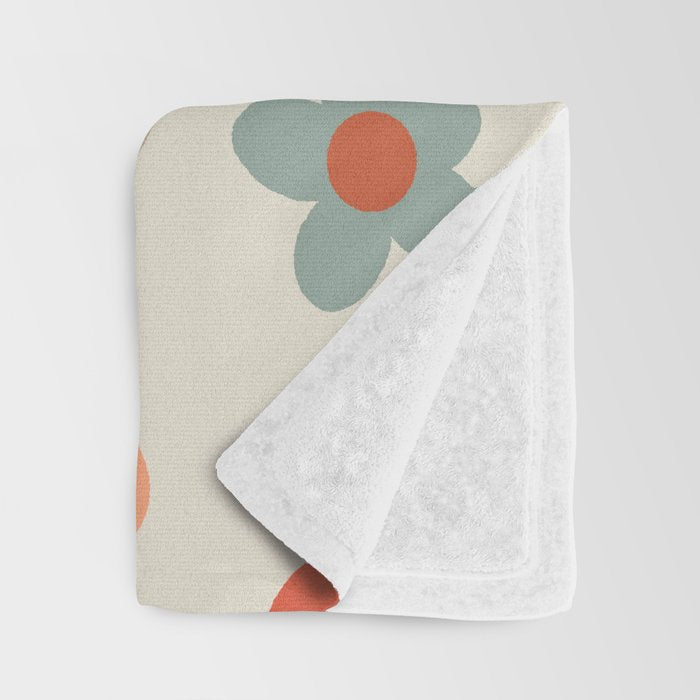 Flower Power Floral | Retro 60s 70s Throw Blanket Gallery Image 3
