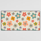 Flower Power Floral | Retro 60s 70s Desk Mat Gallery Image 3