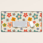 Flower Power Floral | Retro 60s 70s Desk Mat Gallery Image 1