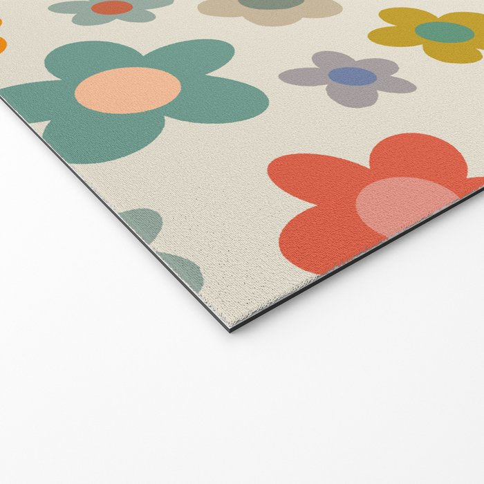 Flower Power Floral | Retro 60s 70s Welcome Mat Gallery Image 2