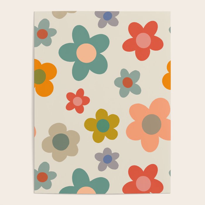 Flower Power Floral | Retro 60s 70s Poster Gallery Image 1