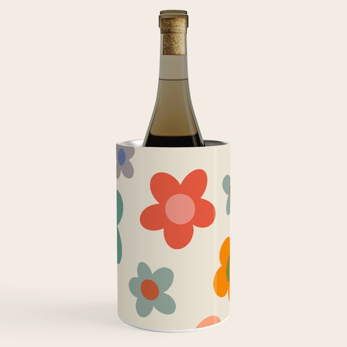 Flower Power Floral | Retro 60s 70s Wine Chiller Gallery Image 3