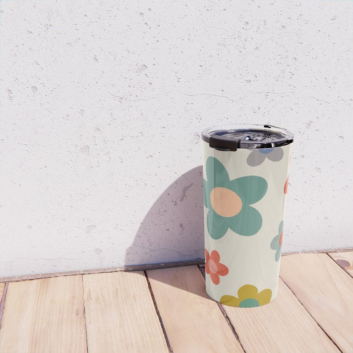 Flower Power Floral | Retro 60s 70s Travel Mug Gallery Image 4
