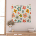 Flower Power Floral | Retro 60s 70s Wall Tapestry Gallery Image 2