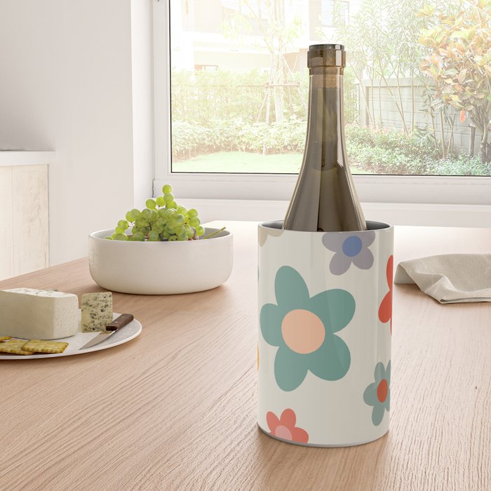 Flower Power Floral | Retro 60s 70s Wine Chiller Gallery Image 4