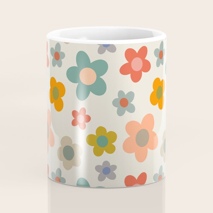 Flower Power Floral | Retro 60s 70s Coffee Mug Gallery Image 4