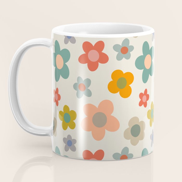 Flower Power Floral | Retro 60s 70s Coffee Mug Gallery Image 3