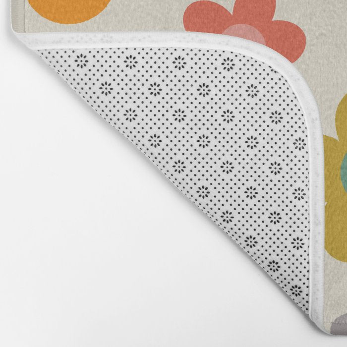 Flower Power Floral | Retro 60s 70s Bath Mat Gallery Image 2