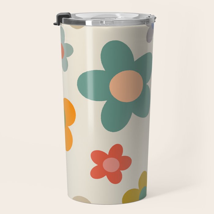 Flower Power Floral | Retro 60s 70s Travel Mug Gallery Image 3