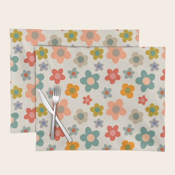 Flower Power Floral | Retro 60s 70s Placemat Gallery Image 1
