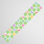 Peace & Love Retro Nostalgia Green Checker Table Runner Gallery Image 3