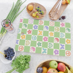Peace & Love Retro Nostalgia Green Checker Cutting Board Gallery Image 2