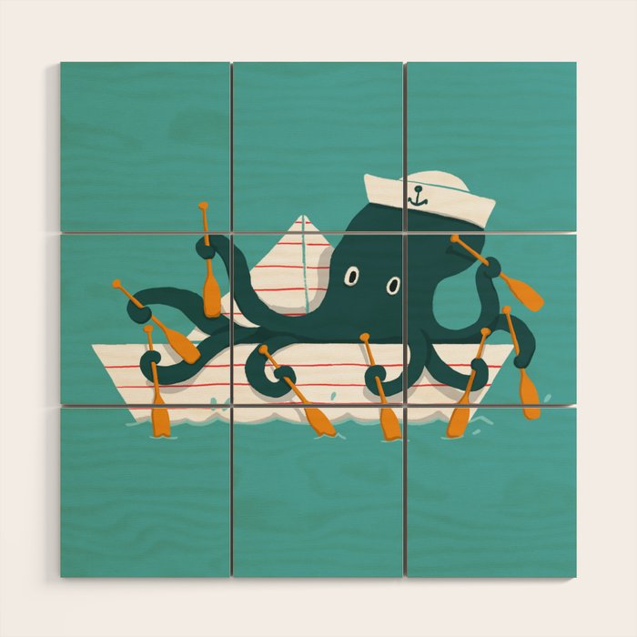 Sailor Octopus Wood Wall Art Gallery Image 1