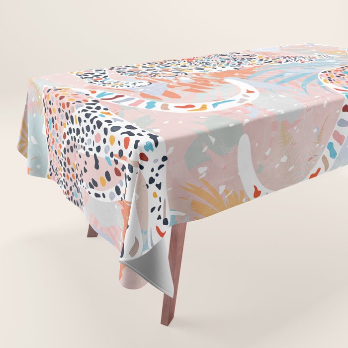 Colorful Wild Cats Tablecloth Gallery Image 1