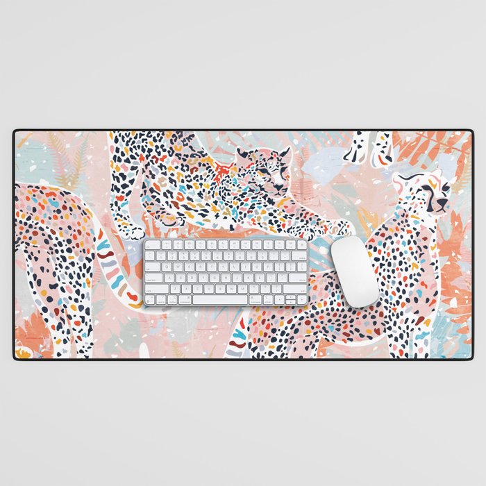 Colorful Wild Cats Desk Mat Gallery Image 1