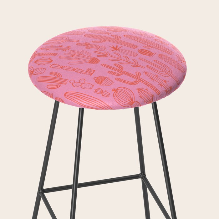 Cactus succulent plant doodle art pattern Stool Gallery Image 2
