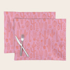 Cactus succulent plant doodle art pattern Placemat Gallery Image 1