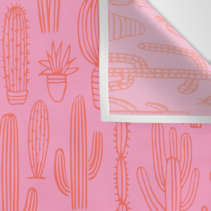 Cactus succulent plant doodle art pattern Wall Tapestry Gallery Image 3
