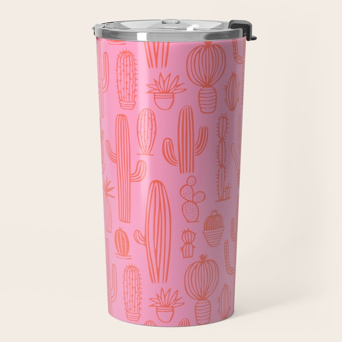 Cactus succulent plant doodle art pattern Travel Mug Gallery Image 2