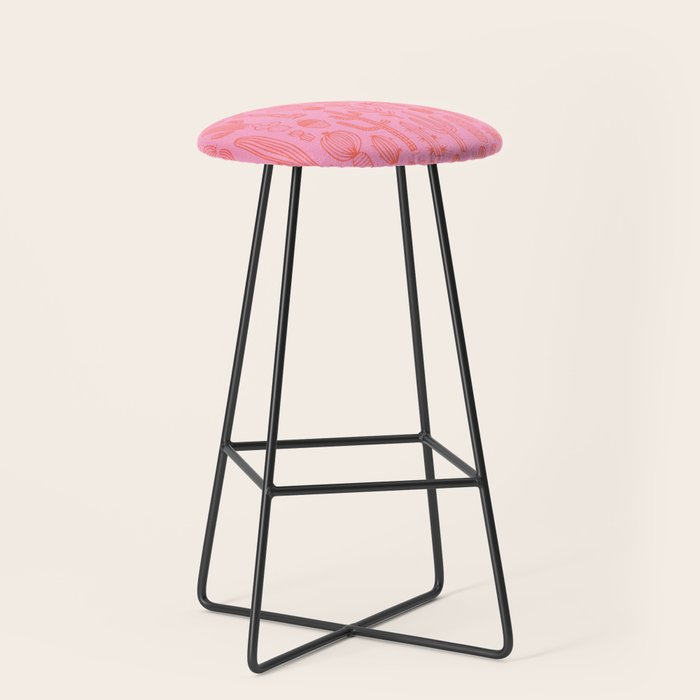 Cactus succulent plant doodle art pattern Stool Gallery Image 1