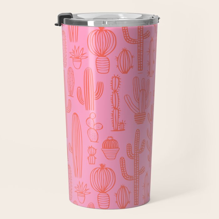 Cactus succulent plant doodle art pattern Travel Mug Gallery Image 3