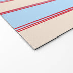 Lined Stripes Vertical Pattern in Cottage Light Blue, Red, and Cream Beige Welcome Mat Gallery Image 2